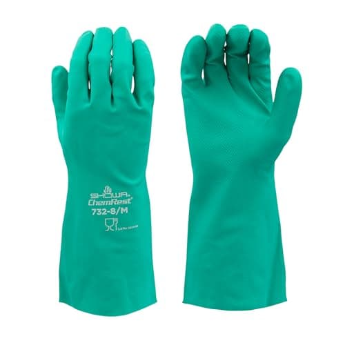 SHOWA 732 15-Mil Chemical-Resistant Nitrile Gloves (12-Pack)