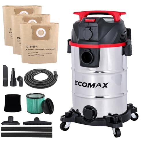 ECOMAX 8-Gallon HEPA Dust Extractor Wet/Dry Vacuum